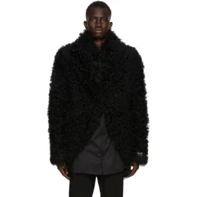 Ann Demeulemeester SSENSE Exclusive Reversible Black God of Wild Shearling Jacket