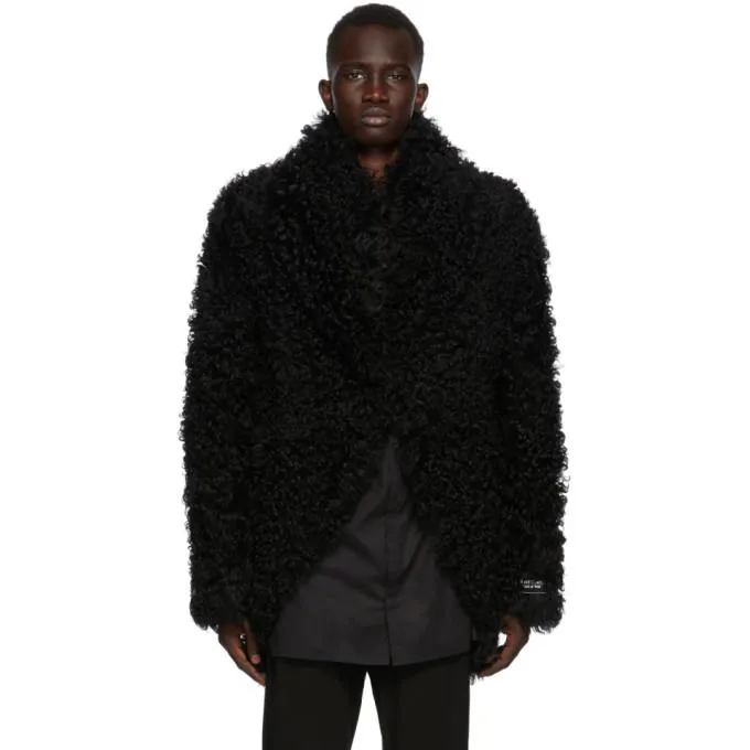 Ann Demeulemeester SSENSE Exclusive Reversible Black God of Wild Shearling Jacket