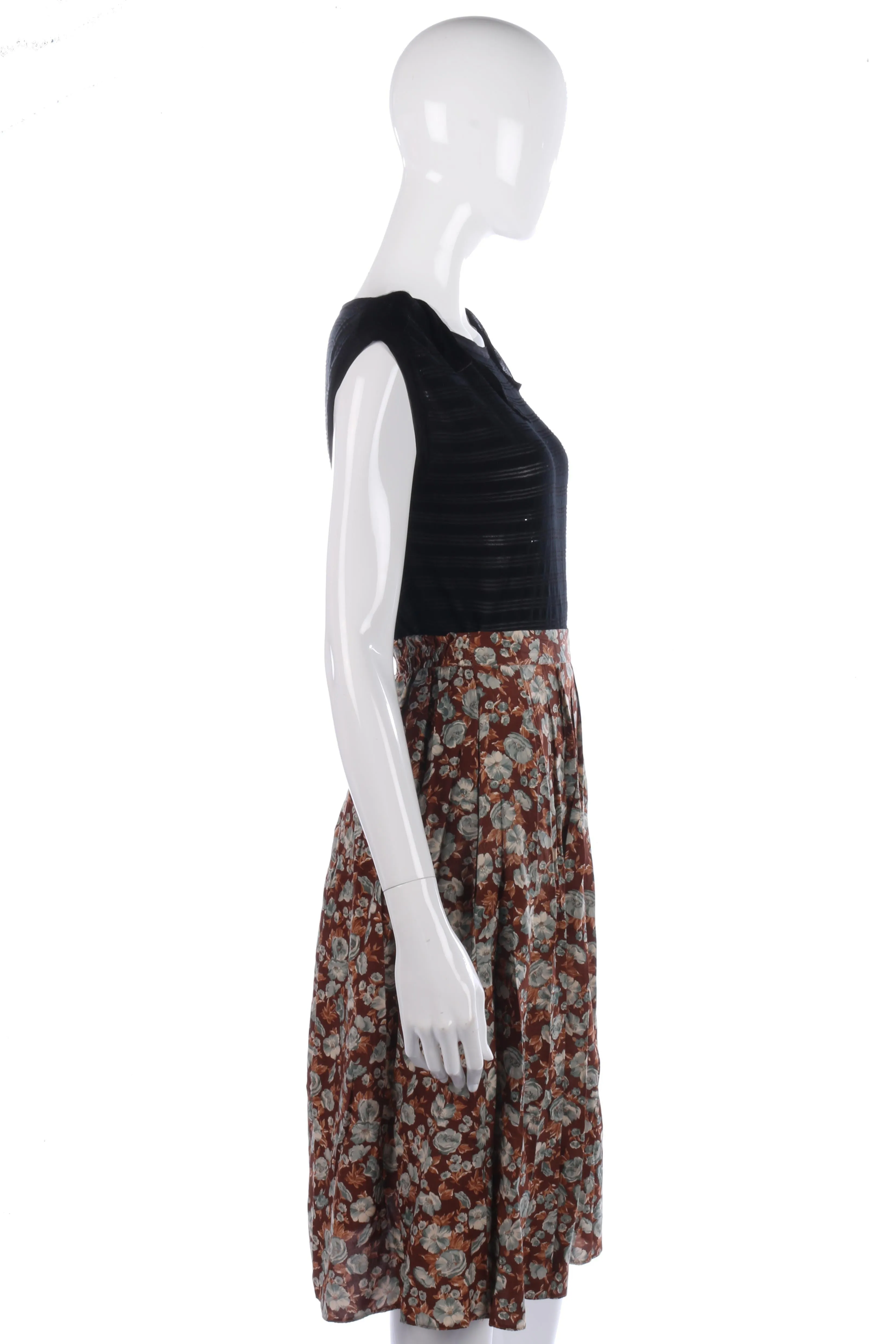 Anne Brooks Vintage Skirt Brown Floral Design Size 10