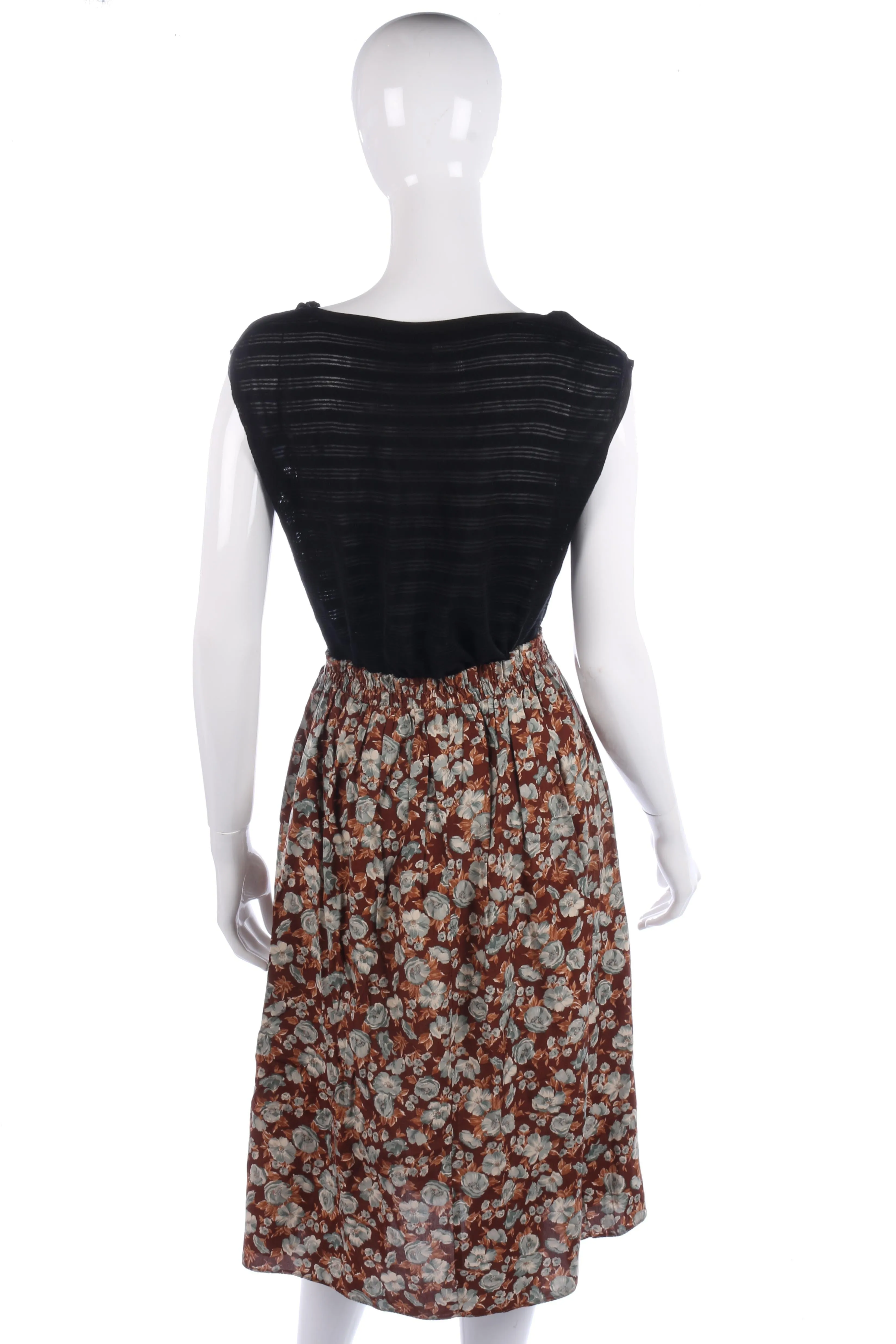 Anne Brooks Vintage Skirt Brown Floral Design Size 10