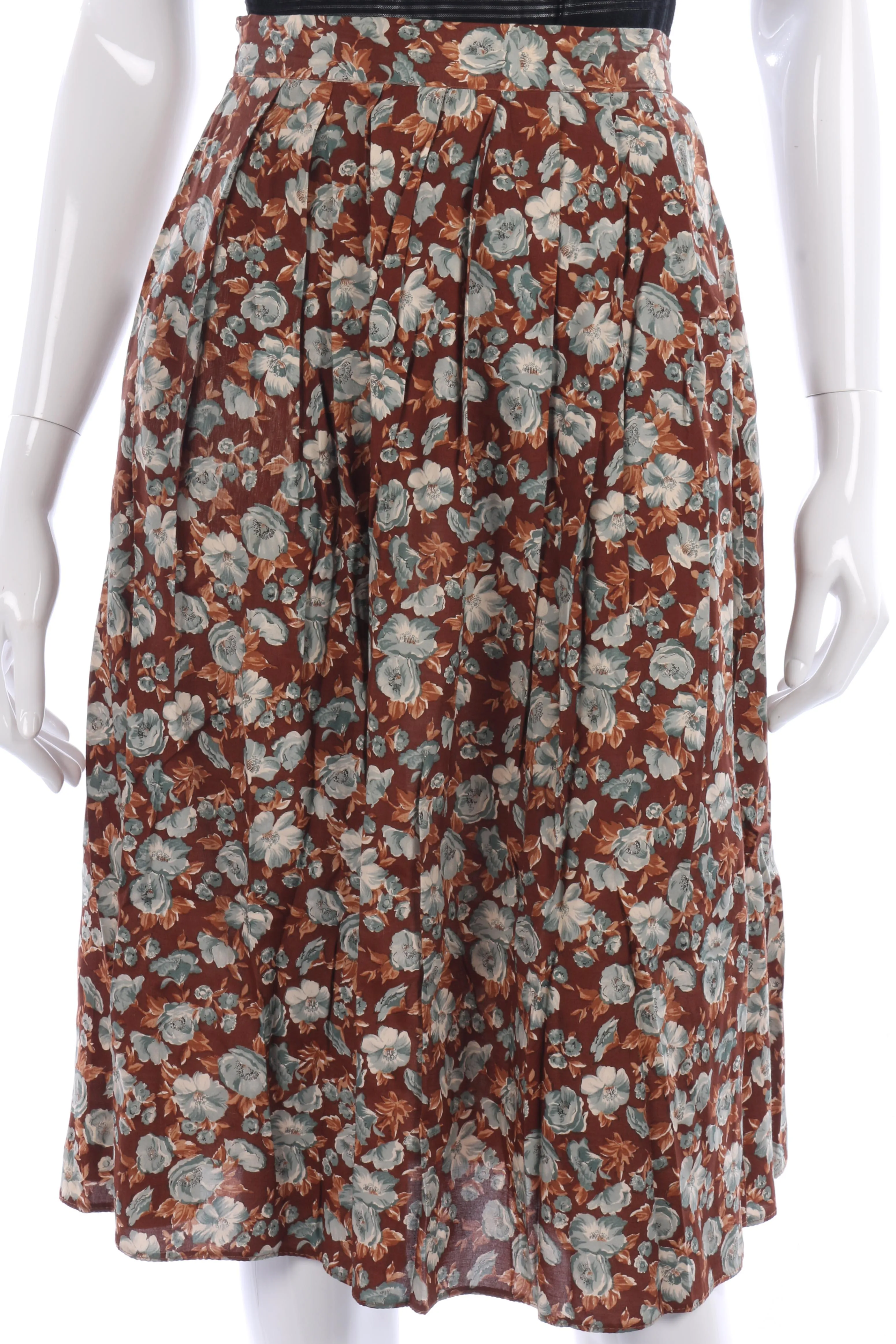 Anne Brooks Vintage Skirt Brown Floral Design Size 10