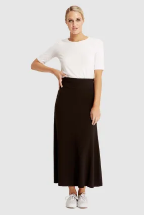ARIANNA Bamboo Black A-line Skirt