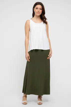 ARIANNA Bamboo Olive A-line Skirt