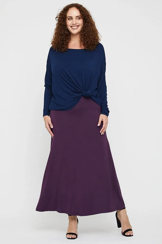 ARIANNA Bamboo Plum A-line Skirt