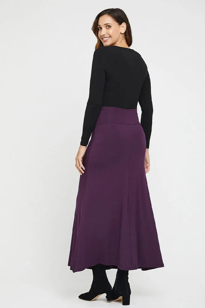 ARIANNA Bamboo Plum A-line Skirt