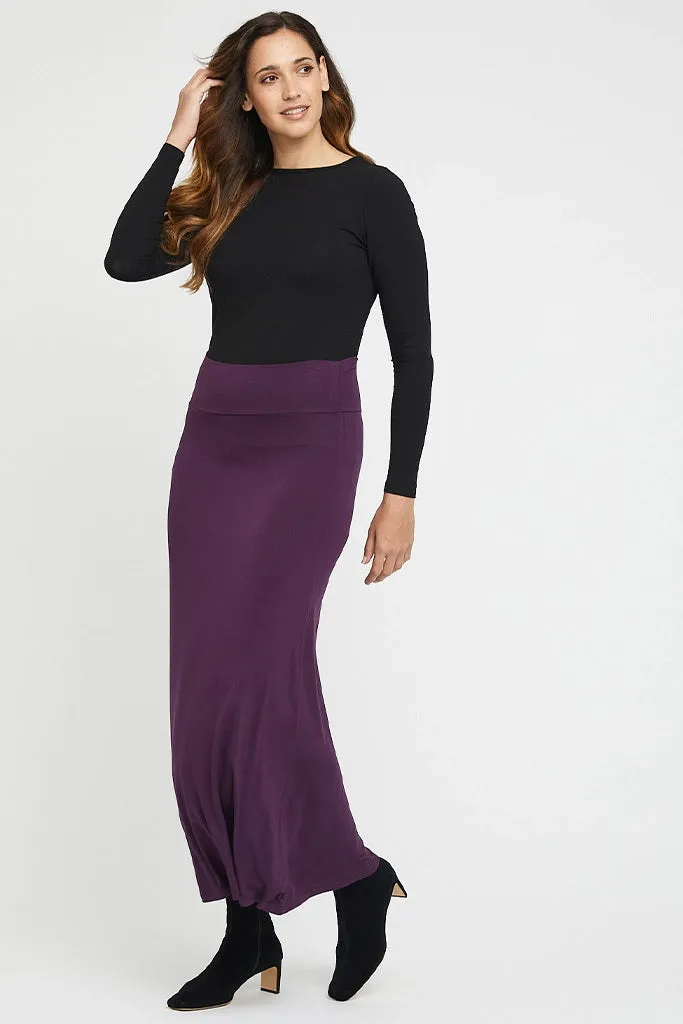 ARIANNA Bamboo Plum A-line Skirt