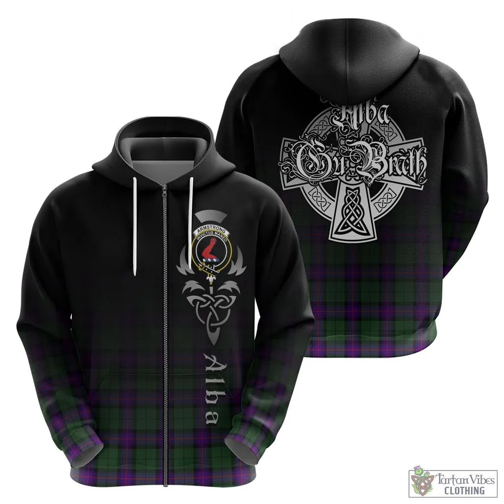 Armstrong Modern Tartan Hoodie Featuring Alba Gu Brath Family Crest Celtic Inspired