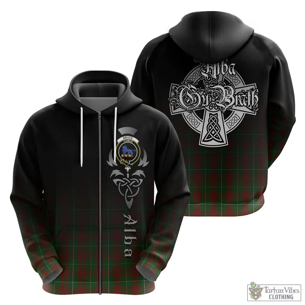 Bruce Hunting Tartan Hoodie Featuring Alba Gu Brath Family Crest Celtic Inspired