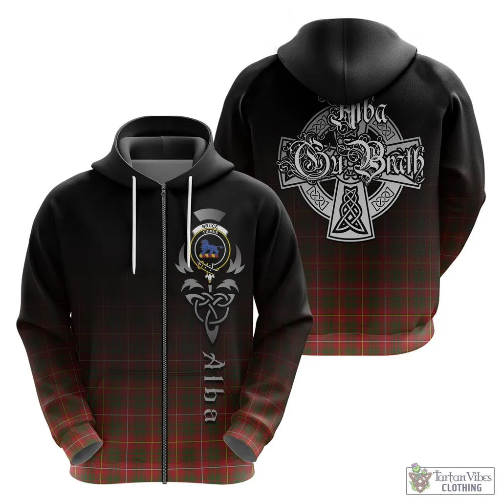 Bruce Modern Tartan Hoodie Featuring Alba Gu Brath Family Crest Celtic Inspired
