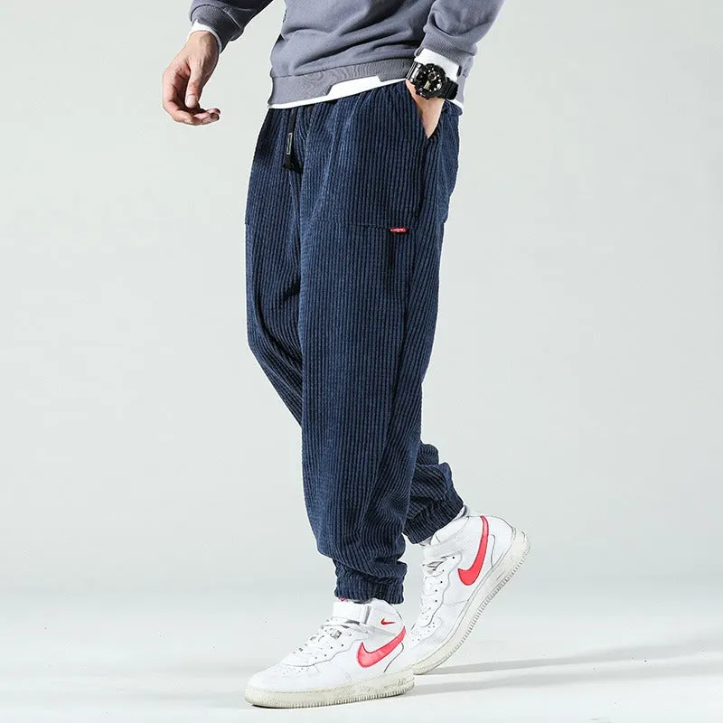 Casual Corduroy Fleece Sweatpants For Men