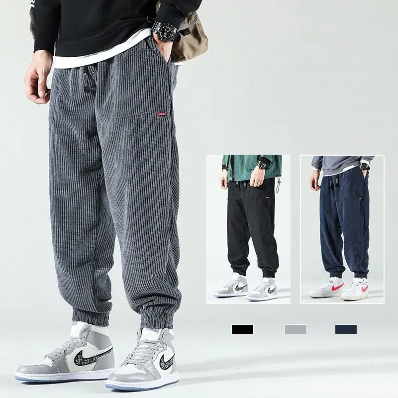 Casual Corduroy Fleece Sweatpants For Men