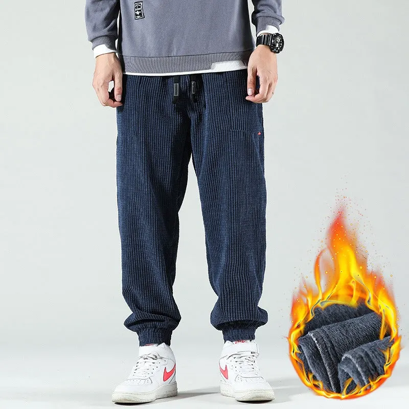 Casual Corduroy Fleece Sweatpants For Men