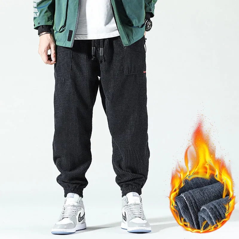 Casual Corduroy Fleece Sweatpants For Men