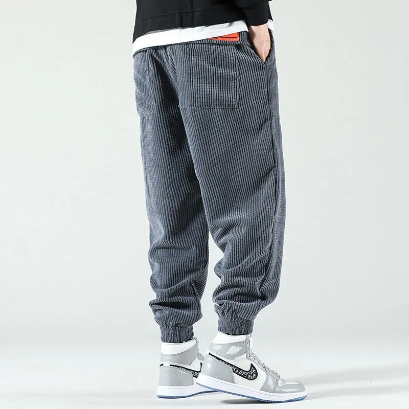 Casual Corduroy Fleece Sweatpants For Men