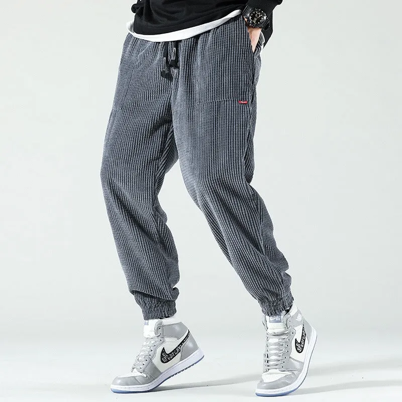 Casual Corduroy Fleece Sweatpants For Men