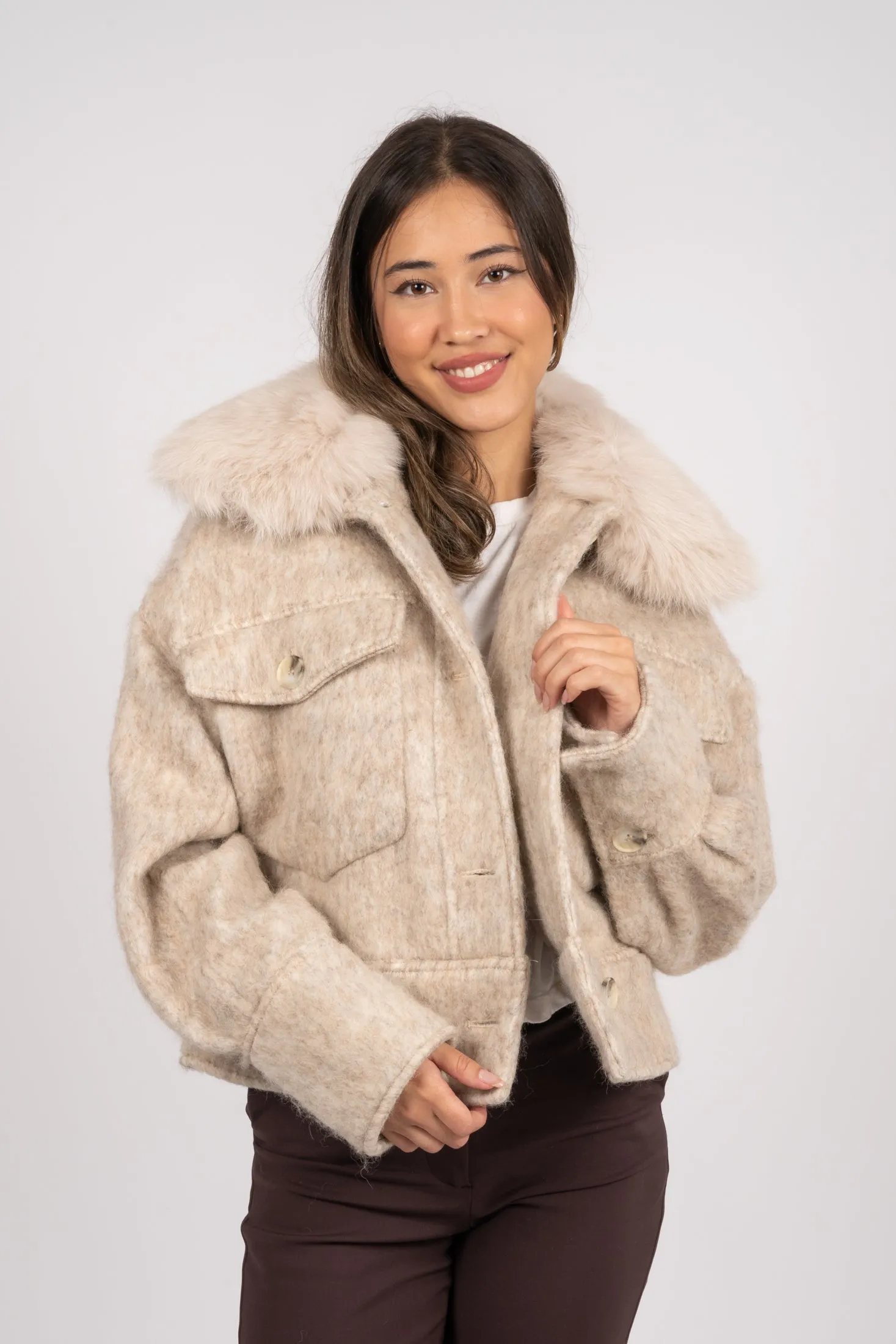 Charlie Jacket - Beige Mohair