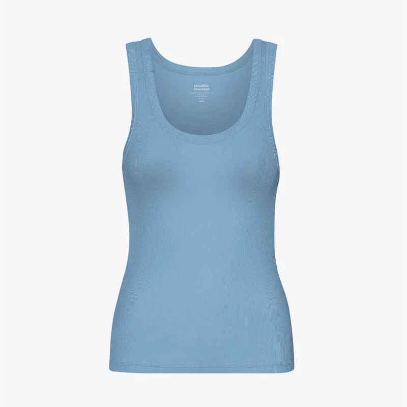 COLORFUL STANDARD | Women Organic Rib Tank Top | Seaside Blue
