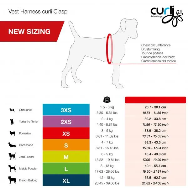 Curli D Clasp Harness Air-Mesh Sun Orange S