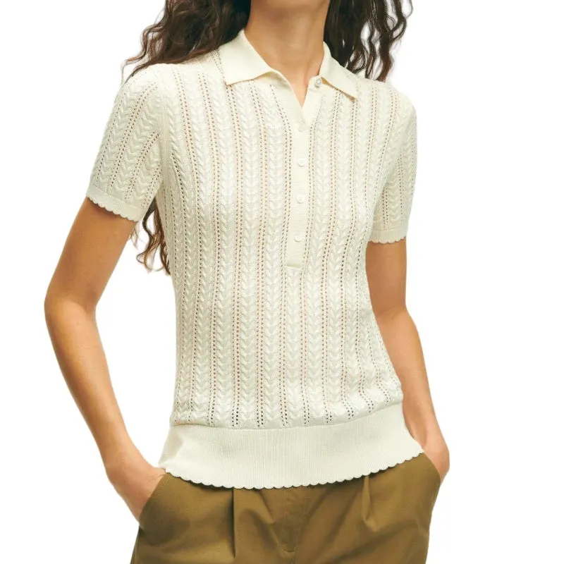 Custom Linen Knit Polo Sweater - Women's OEM/ODM Knitted Top