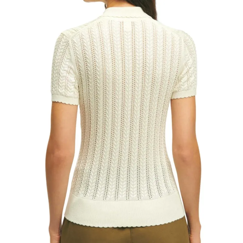 Custom Linen Knit Polo Sweater - Women's OEM/ODM Knitted Top