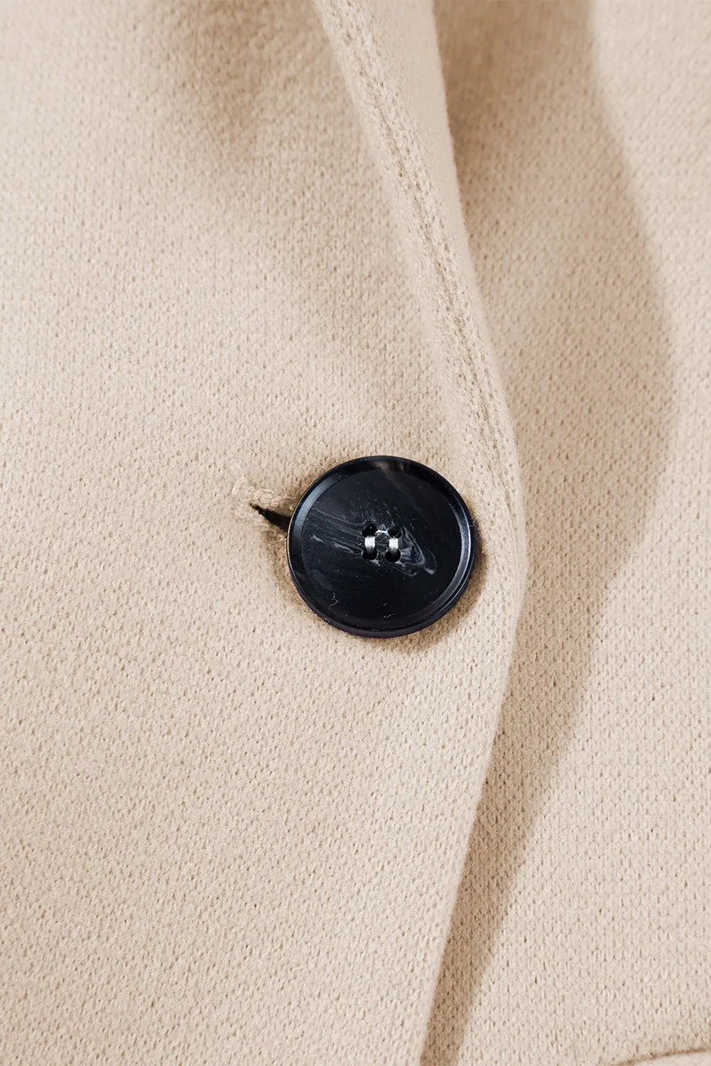 Dark Khaki Single Breasted Lapel Collar Flap Pocketed Overcoat