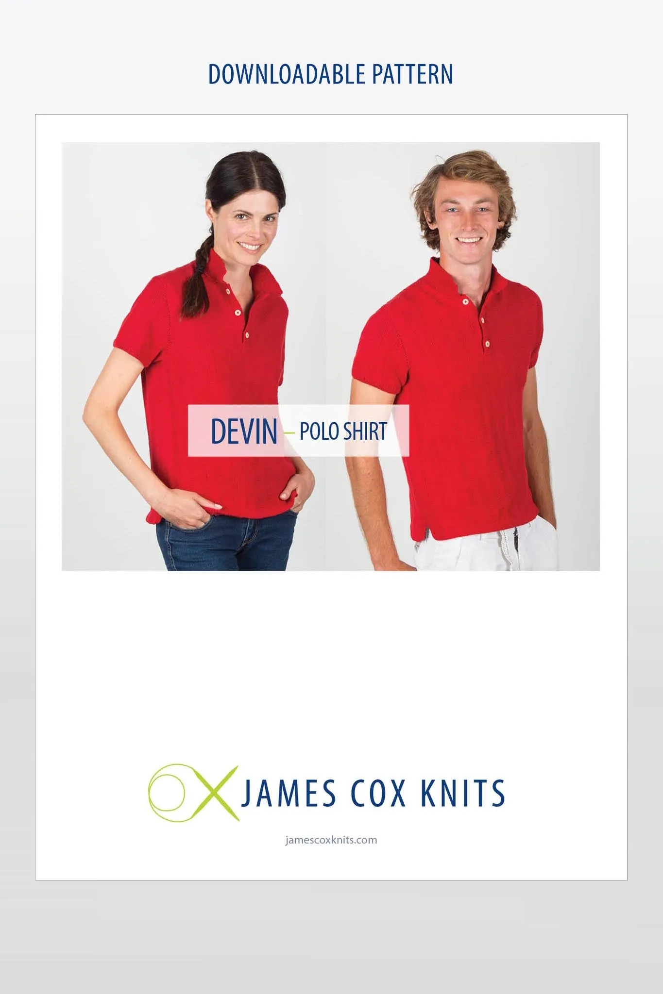 Devin Polo Shirt Designer Knitting Pattern