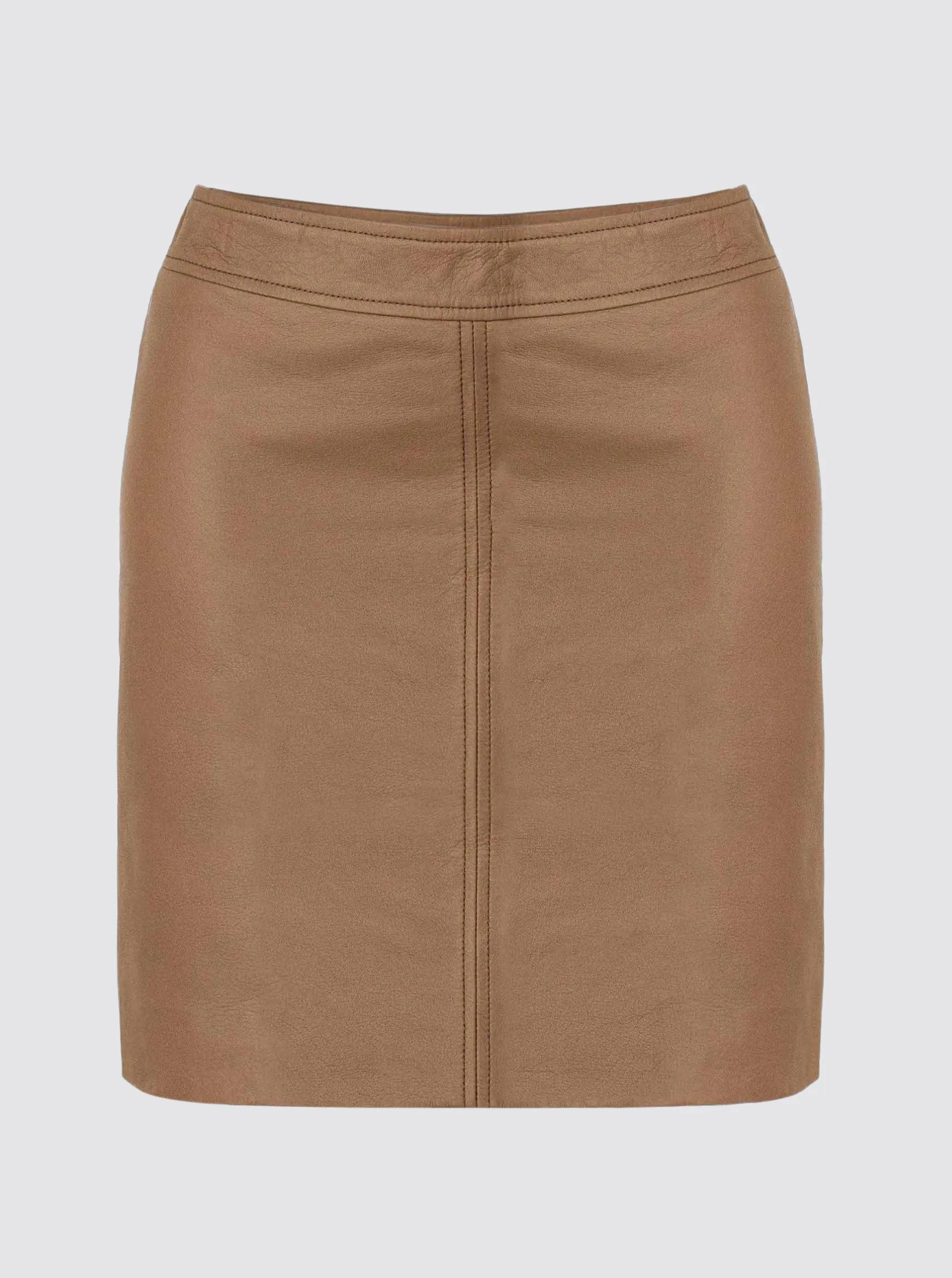 DYLAN LEATHER MINI SKIRT - MOCHA