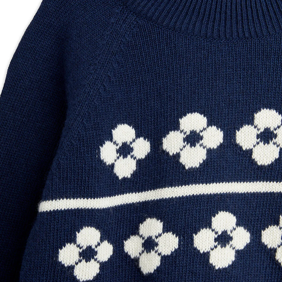 Flowers Knitted Wool Sweater by Mini Rodini