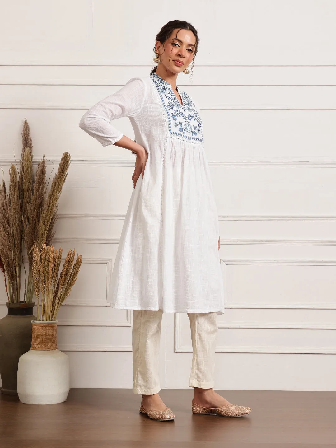 Frost Collared Long Kurta