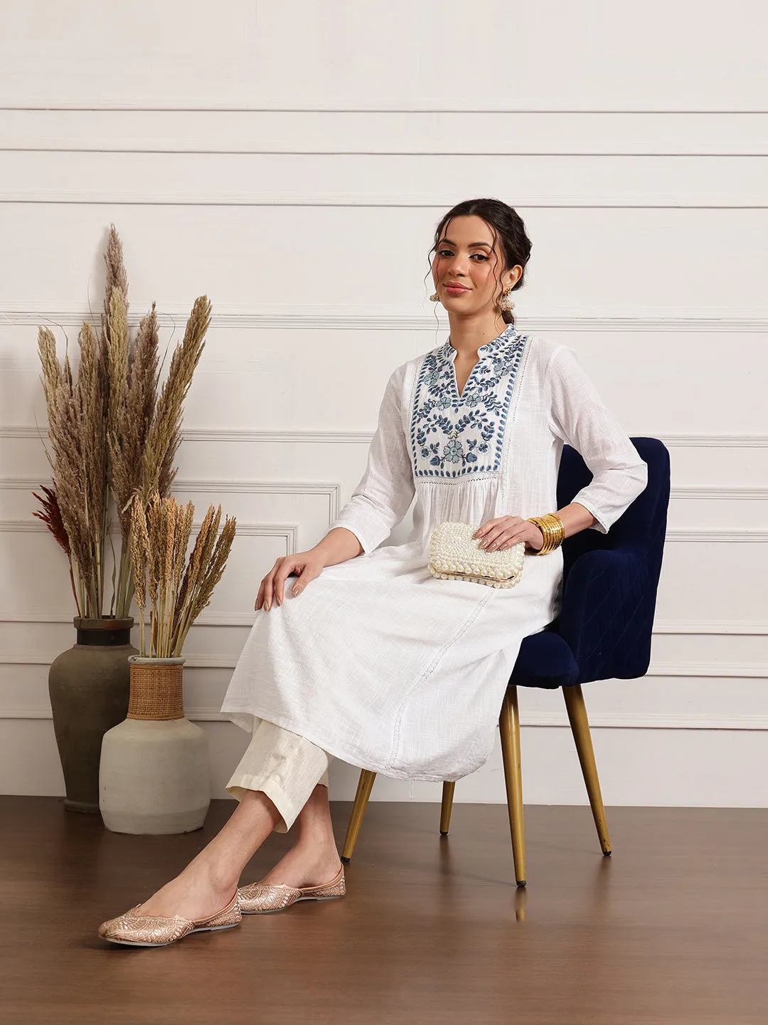 Frost Collared Long Kurta