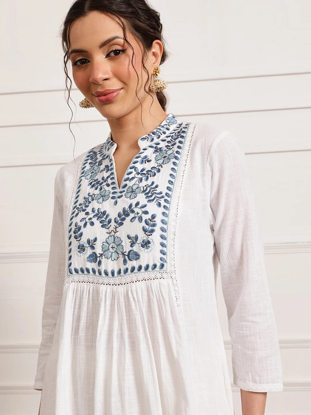 Frost Collared Long Kurta