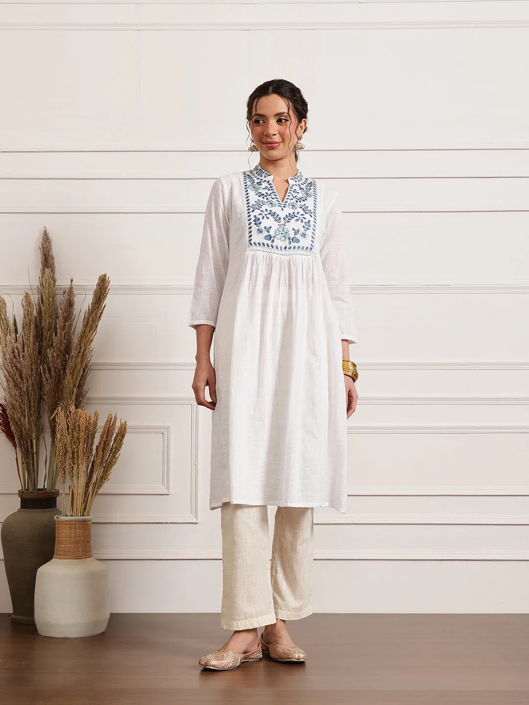 Frost Collared Long Kurta