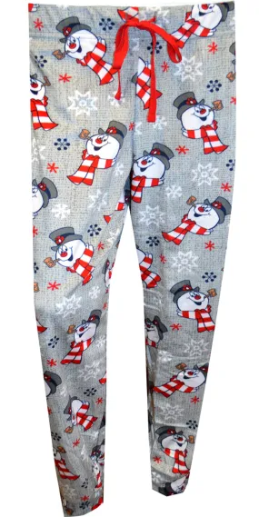Frosty the Snowman Ladies Silky Fleece Cuffed Sleep Pants