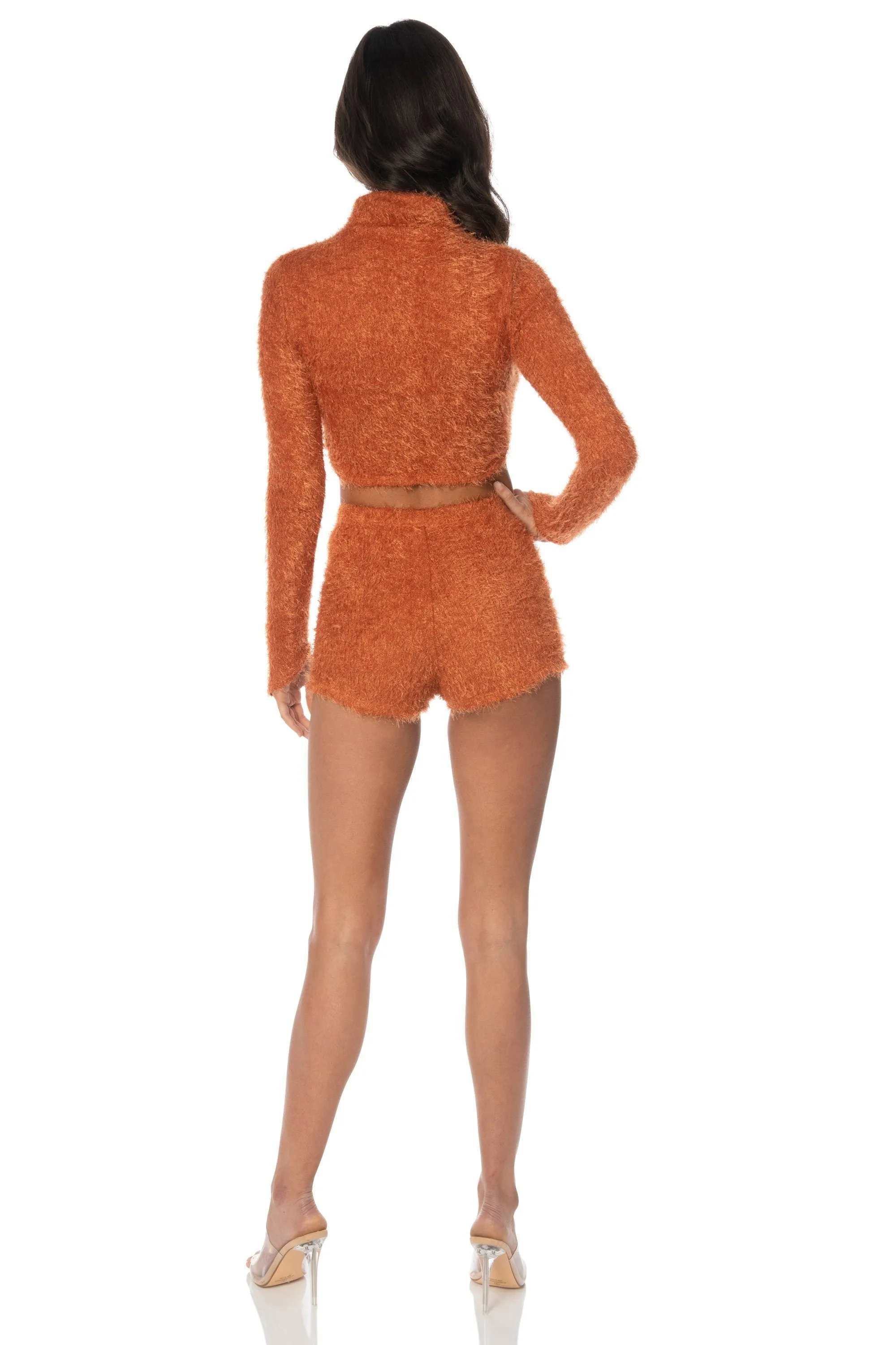 Irresistible Eyelash Knit Sweater Rust
