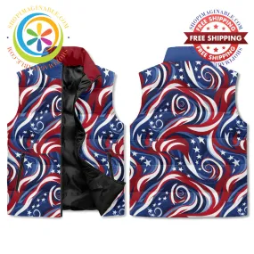 Let Freedom Ring! Unisex Zip Up Puffer Vest