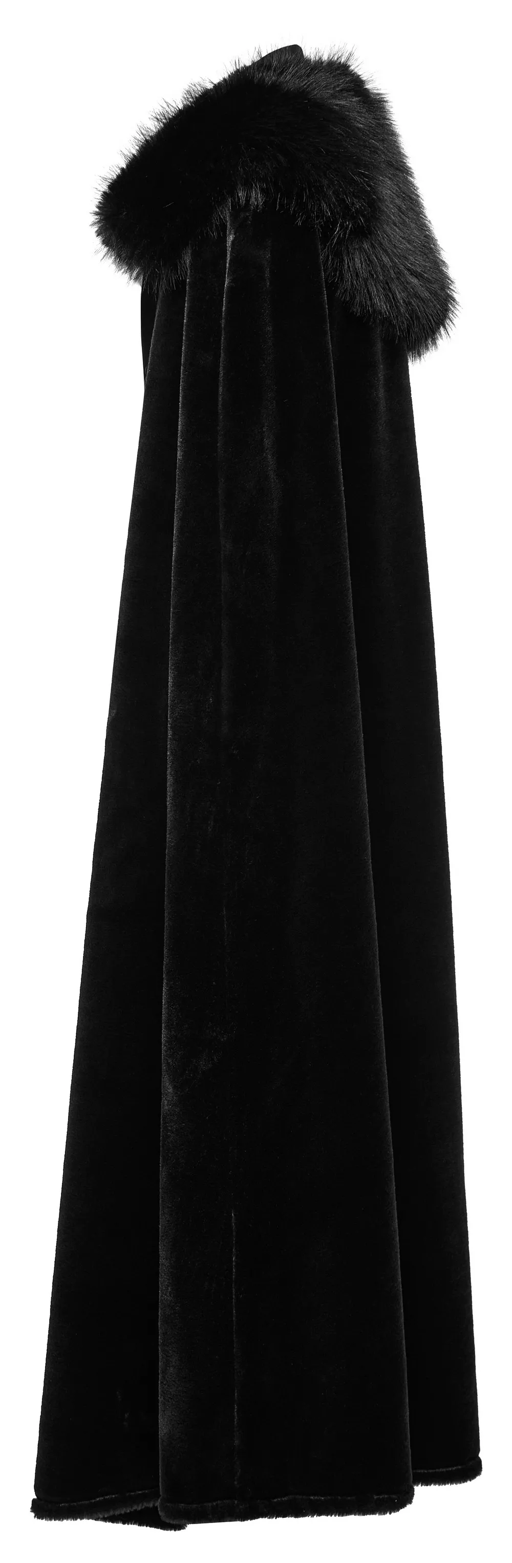 Lux Velvet Gothic Cloak with Fur Collar and Tassels