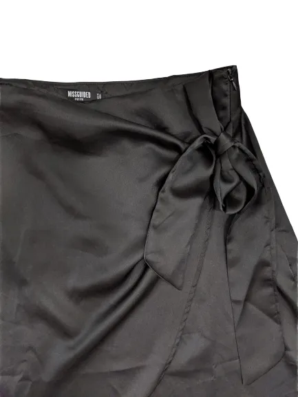 [M] Missguided Silky Faux Wrap Skirt