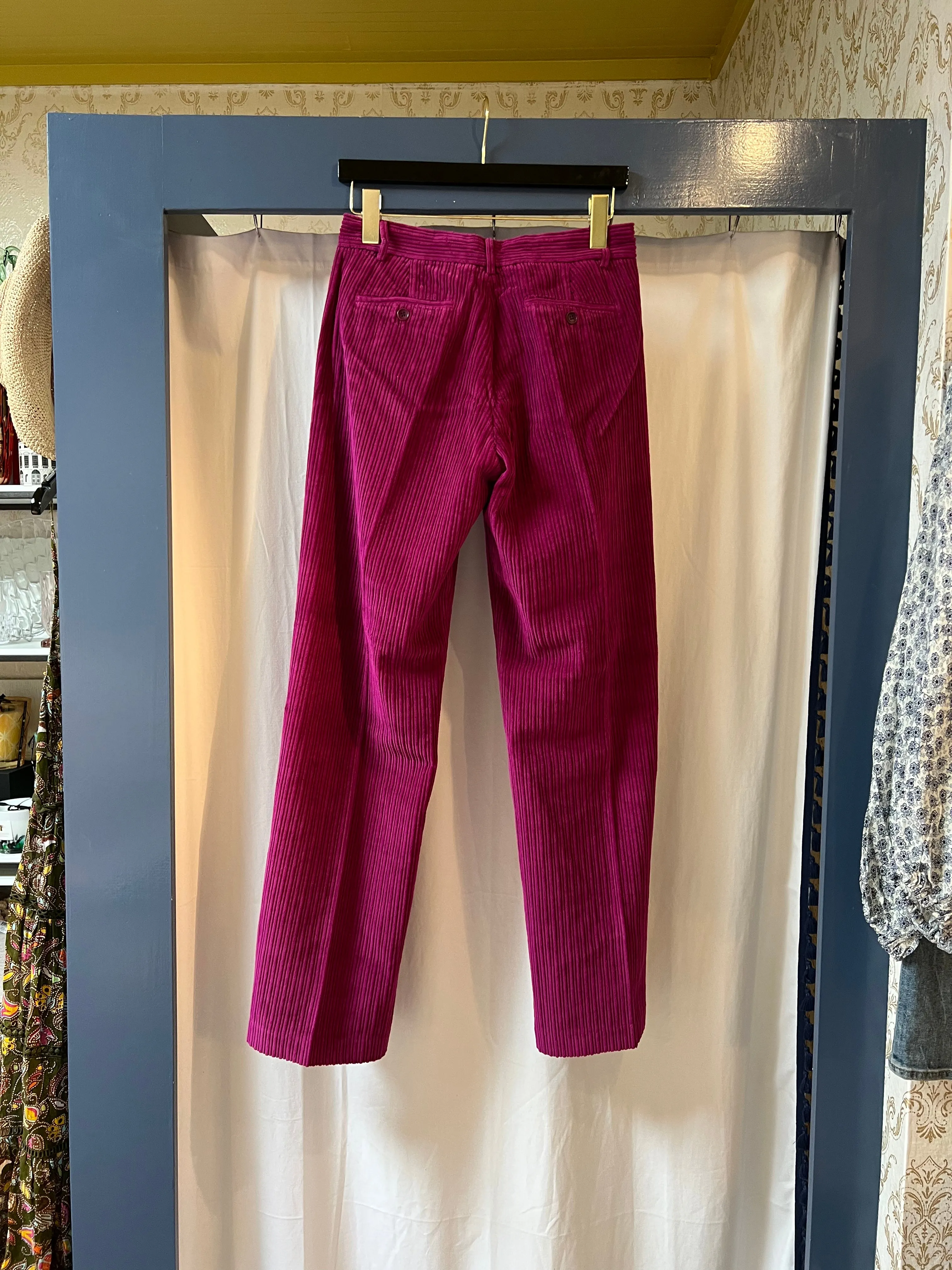 Magenta Corduroy Prago Pants by Hartford Paris
