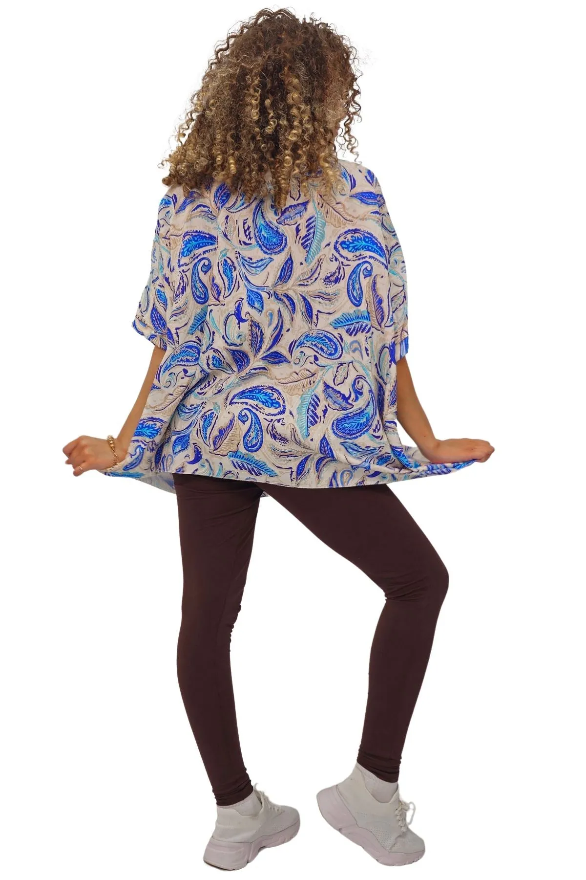 Paisley Print Oversized Tunic Top