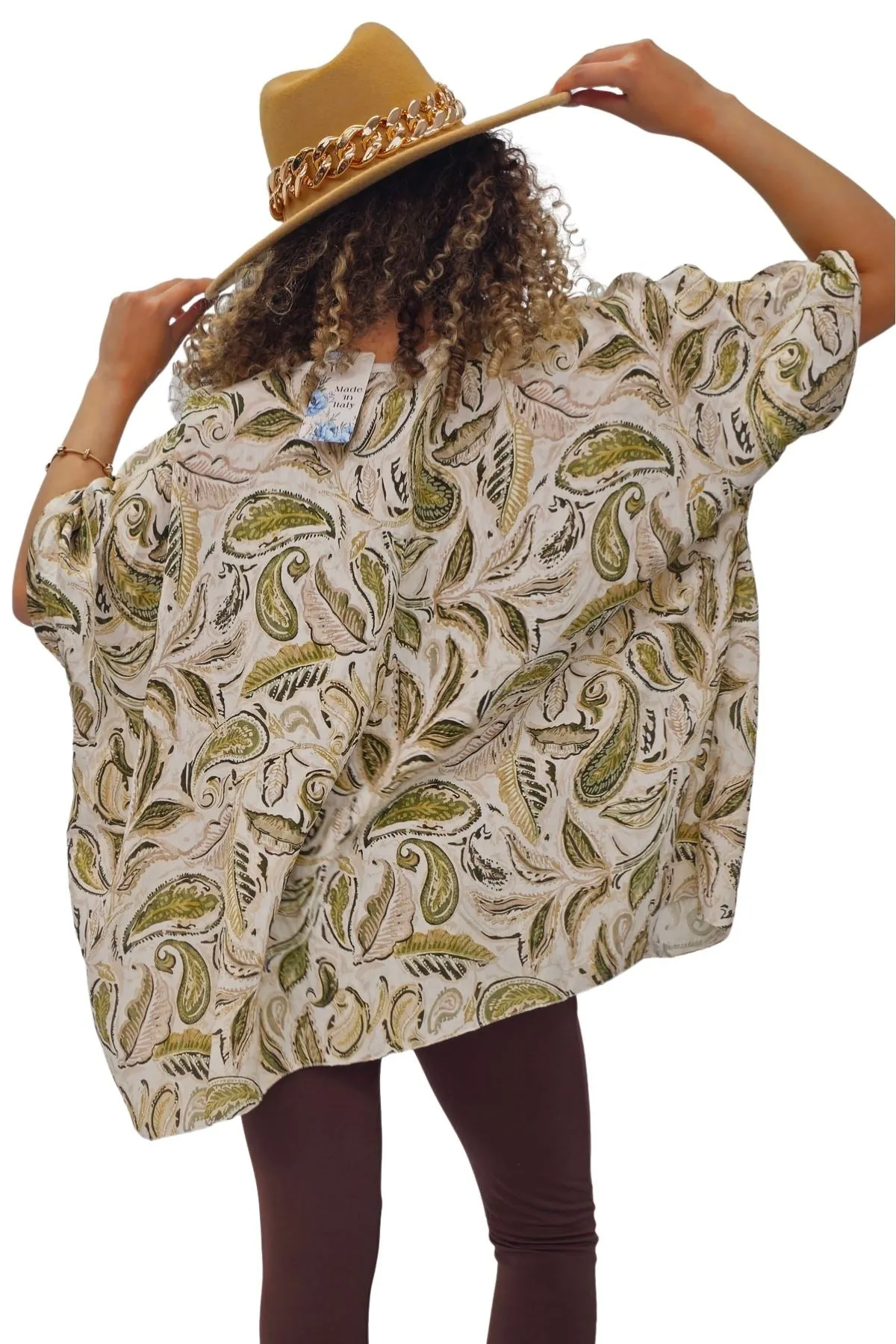 Paisley Print Oversized Tunic Top