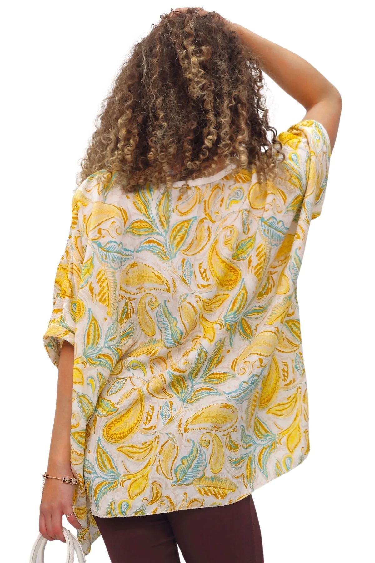 Paisley Print Oversized Tunic Top