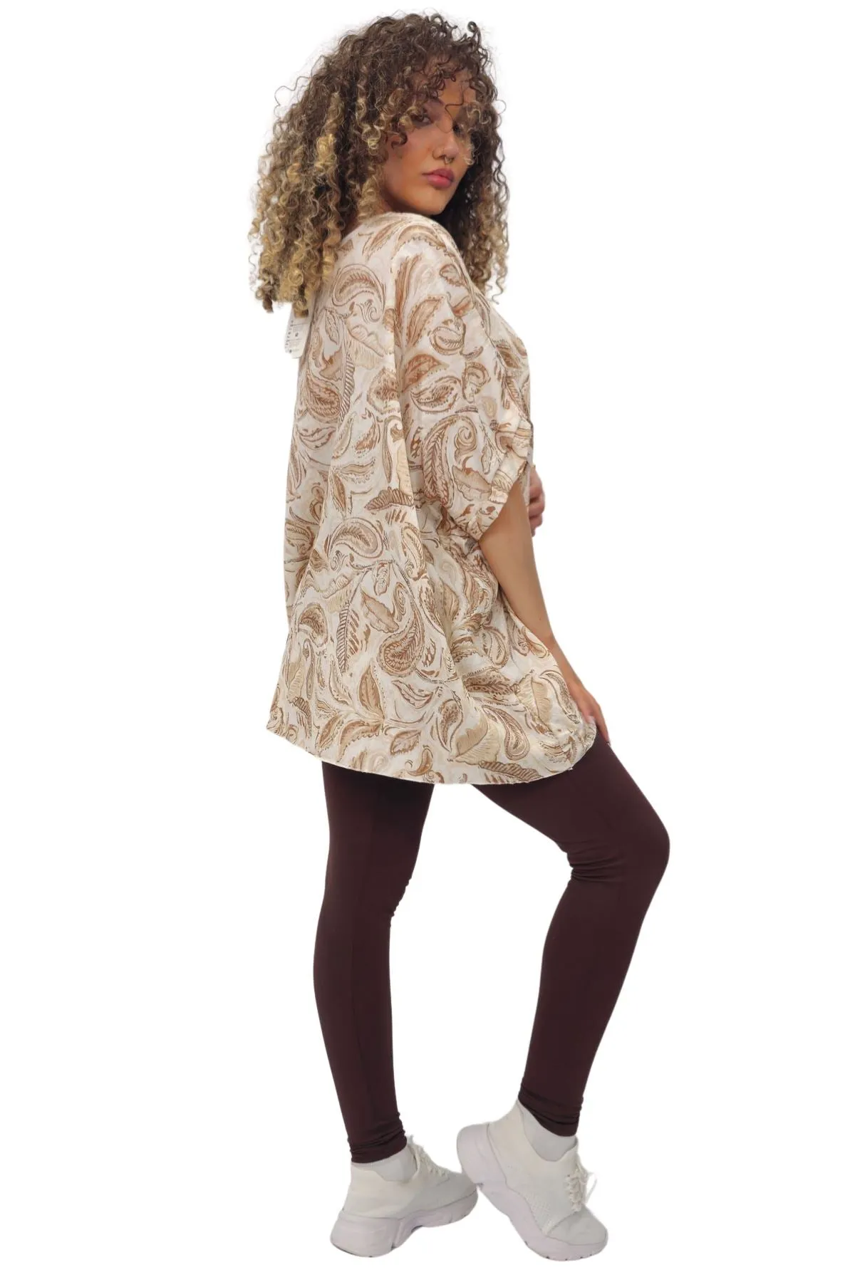 Paisley Print Oversized Tunic Top