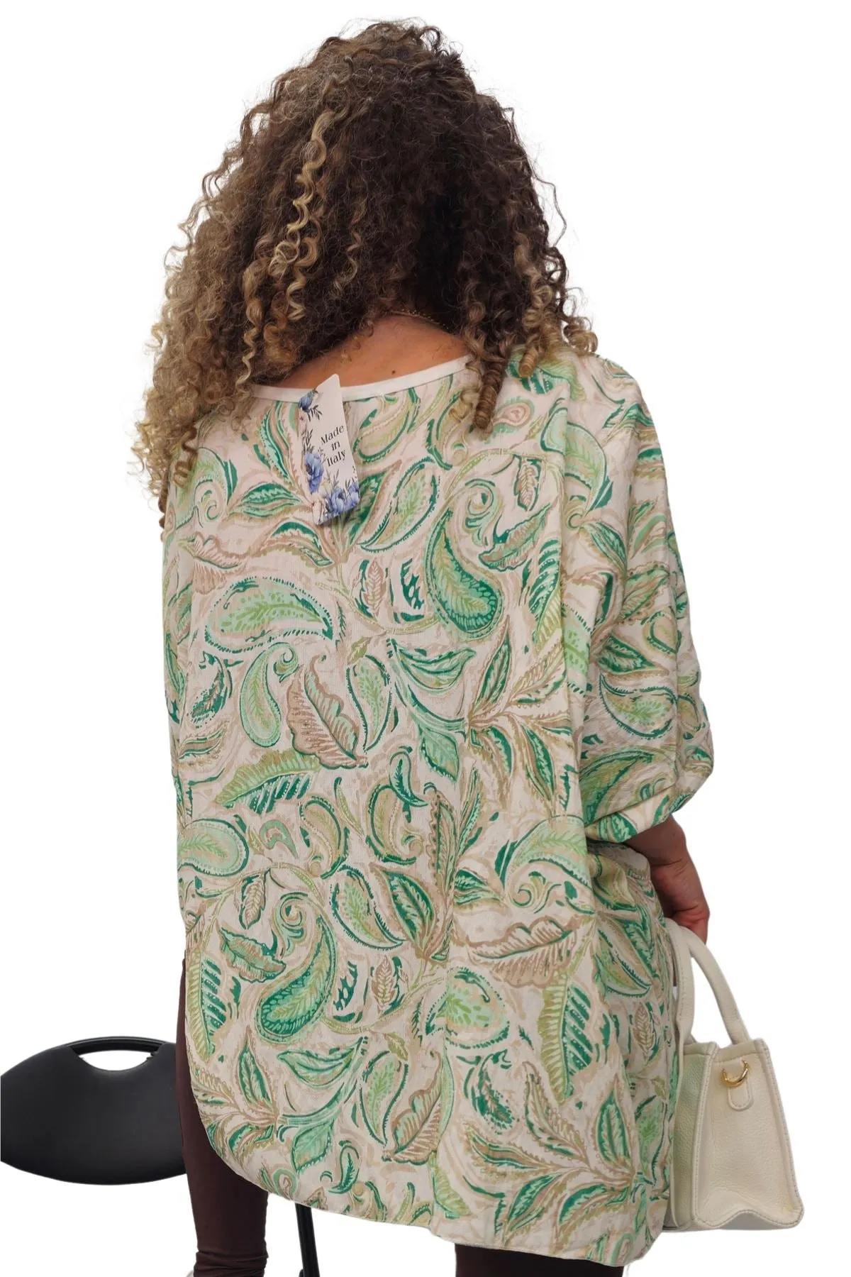 Paisley Print Oversized Tunic Top