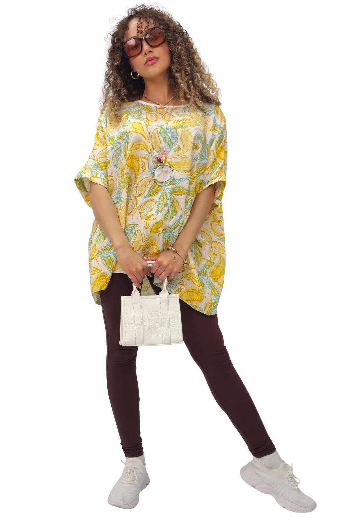 Paisley Print Oversized Tunic Top