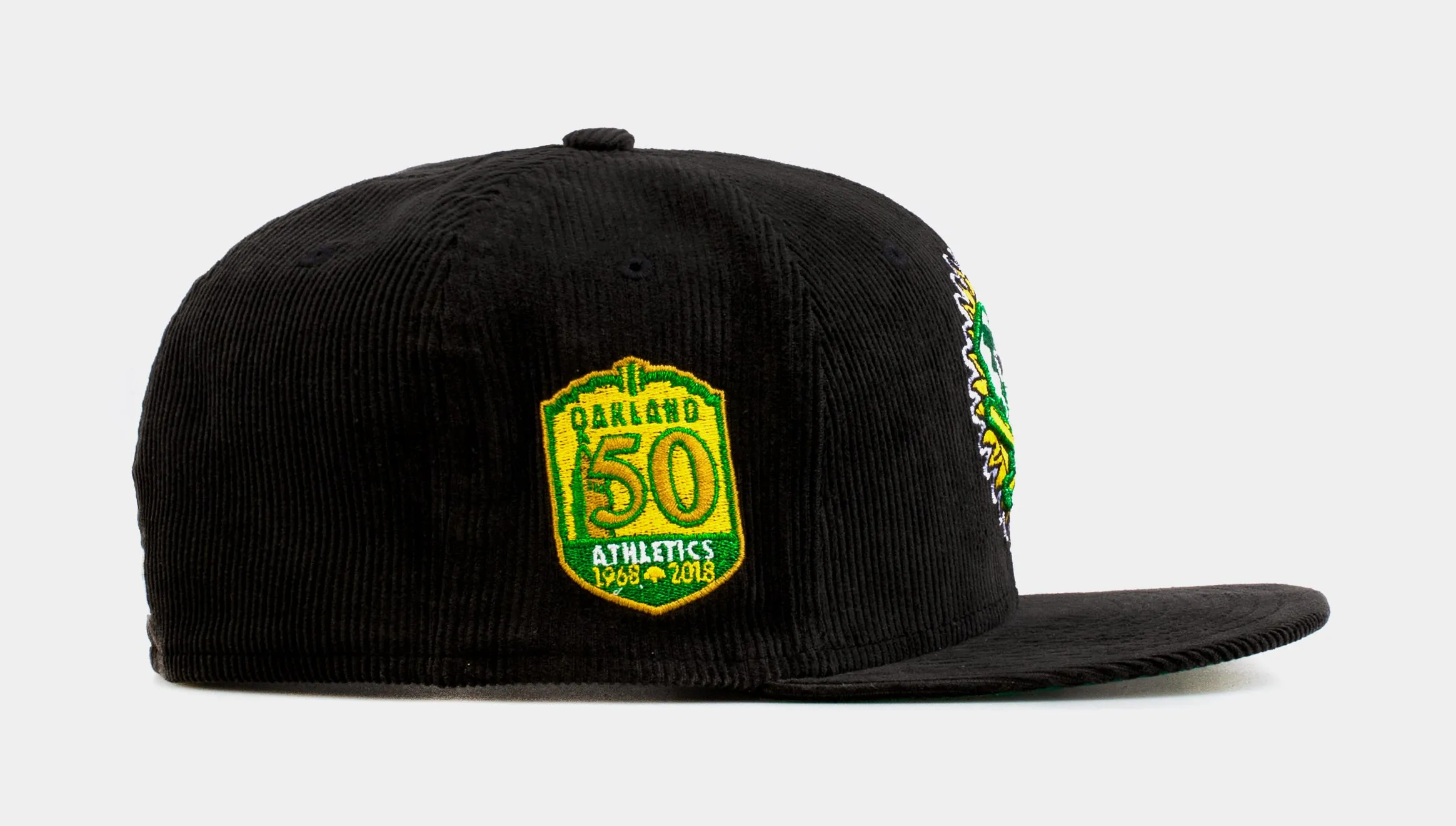 SP Exclusive Black Corduroy Oakland A's 59Fifty Mens Fitted Hat (Black)