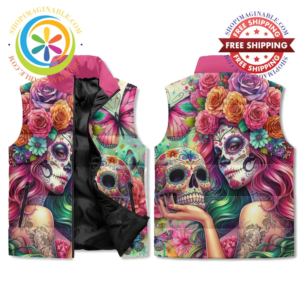 Sugar Skull Fairy Puffer Vest