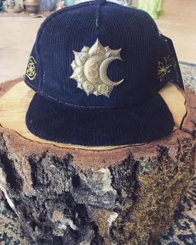 Sun And Moon Chakras Black Corduroy Hinduism And Sacred Geometry Inspired Limited Edition Hat