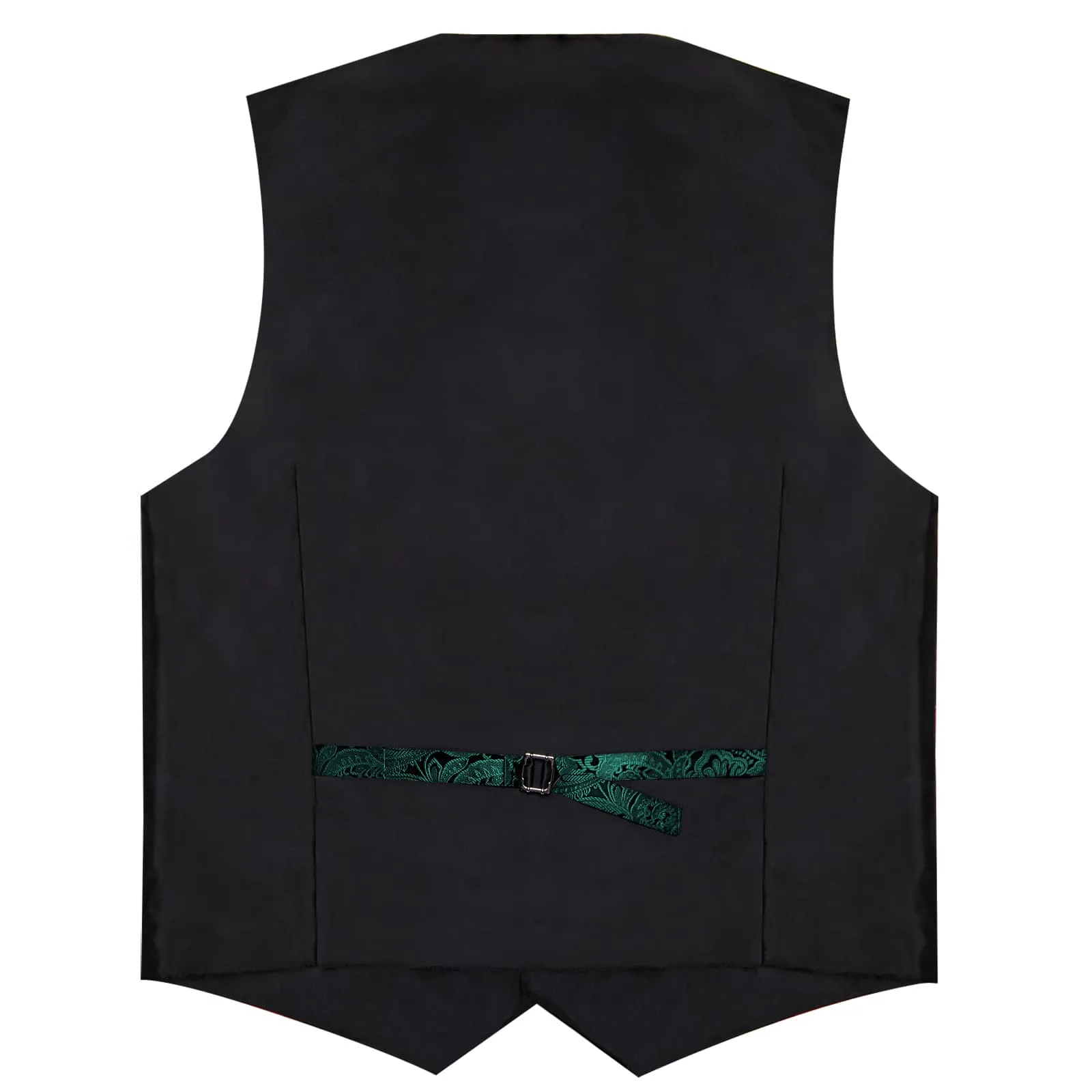 Ties2you Dress Vest Deep Green Black Floral Shawl Collar Silk Mens Waistcoat Tie Set