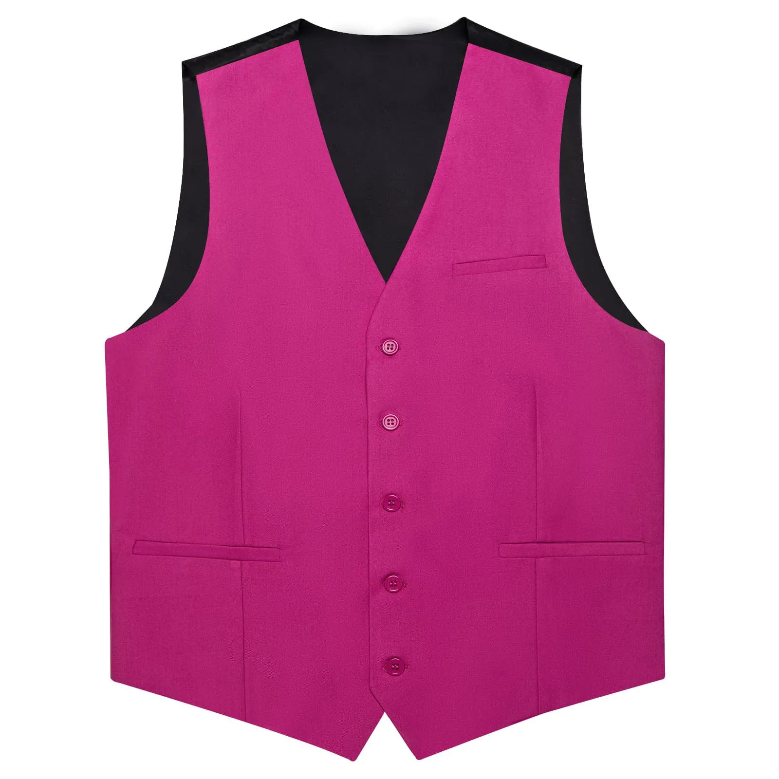 Ties2you Work Vest Hollywood Cerise Pink Solid Silk Dress Tuxedo Vest for Men
