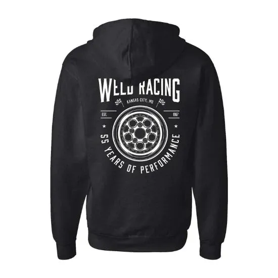 WELD Racing Black XL Zip Hoodie with Heritage Crest